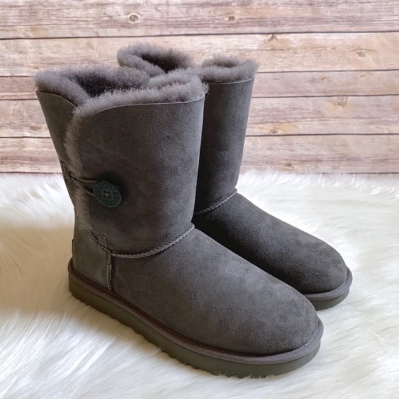 UGG Grey Bailey Button II Boots - Picture 5 of 8